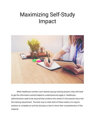 Maximizing Self-Study Impact