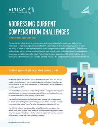 ADDRESSING CURRENT COMPENSATION CHALLENGES