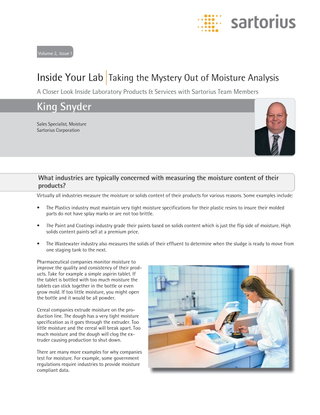 Taking the Mystery Out of Moisture Analysis
