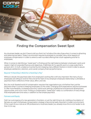 CompLogix - Finding the Compensation Sweet Spot