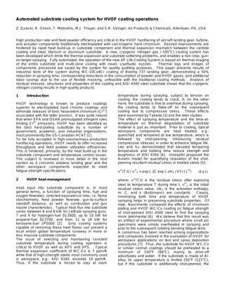 Automated Substrate Cooling System for HVOF Coating Operations