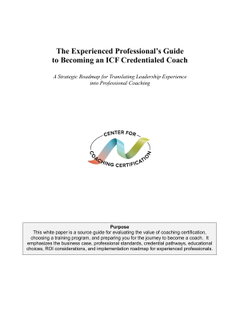 The Experienced Professional's Guide to Becoming an ICF-Credentialed Coach