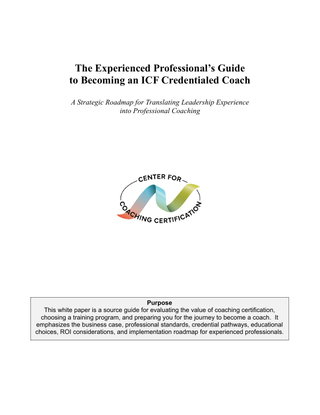 The Experienced Professional's Guide to Becoming an ICF-Credentialed Coach