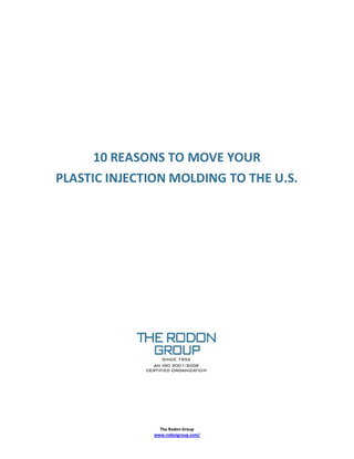 10 Reasons to Move Your Molding to the U.S.