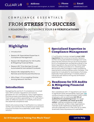 From Stress To Success | 5 Reasons To Outsource Your I-9 Verifications