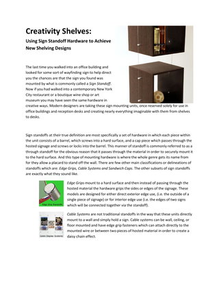 Modern Shelving Units Made From Sign Standoff Hardware