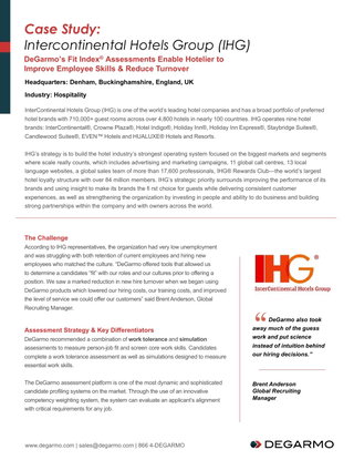 DeGarmo’s Fit Index® Assessments Enable Hotelier to Improve Employee Skills & Reduce Turnover