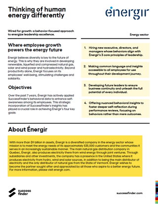 Énergir Powers Leadership Growth with SuccessFinder