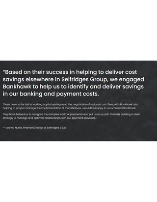 Selfridges & Co. Testimonial