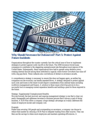 Why Should Severance be Outsourced? Part 5: Protect Against Future Incidents