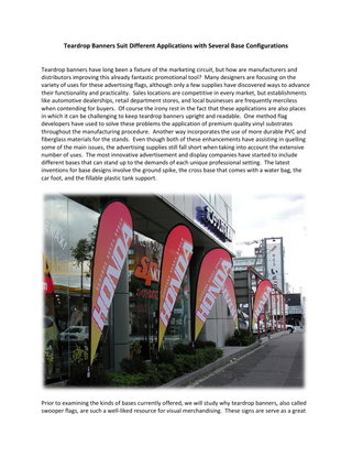 Teardrop Banners Suit Different Applications with Several Base Configurations