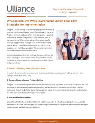 What an Inclusive Work Environment Should Look Like Strategies for Implementation
