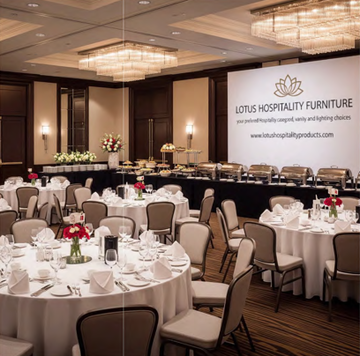 Banquet chair, auditorium and custom tables