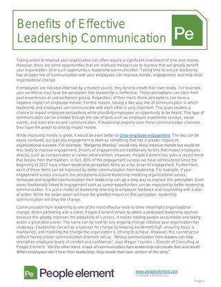 Benefits of Effective Leadership Communication