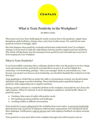 What is Toxic Positivity in the Workplace?