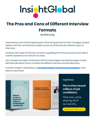 The Pros and Cons of Different Interview Formats
