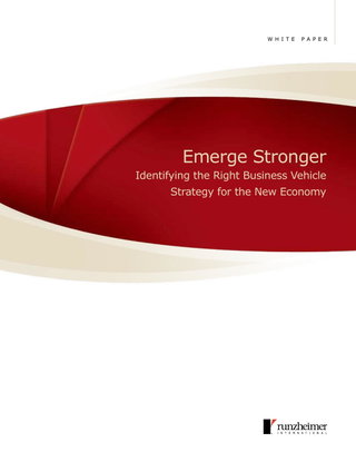 Identifying the Right Business Vehicle Strategy for the New Economy