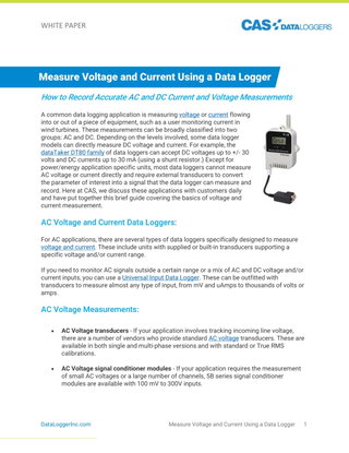 Measure Voltage and Current Using a Data Logger