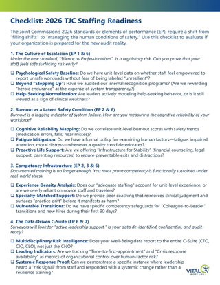 Checklist: 2026 TJC Staffing Readiness
