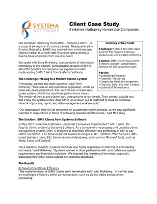 Client Case Study: Berkshire Hathaway Homestate Companies
