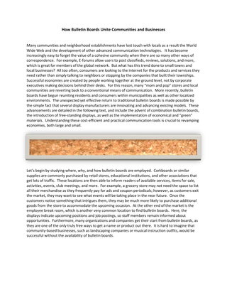 How Bulletin Boards Unite Communities and Businesses