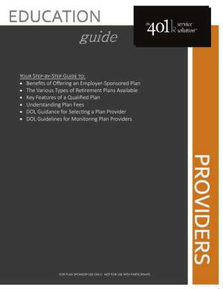 401(K) Due Diligence Guide for HR Directors and Plan Sponsors