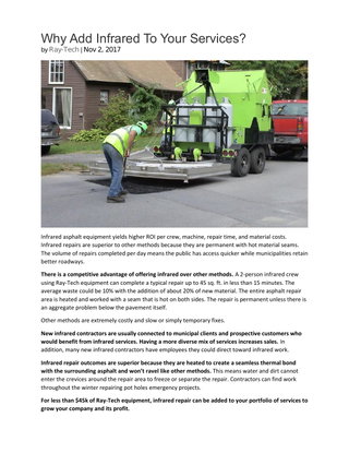 Why Add Infrared To Your Services?