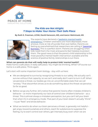 The Kids are Not Alright:  7 Steps to Make Your Home Their Safe Place