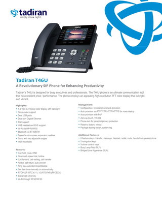 TadiranT46U: A Revolutionary SIP Phone for Enhancing Productivity