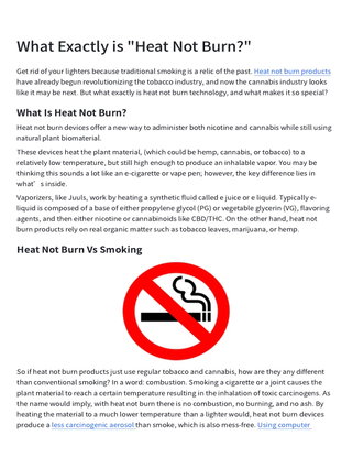 What Exactly is "Heat Not Burn"?