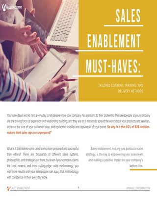 Sales Enablement Must Haves eBook