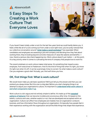 5 Easy Steps to Creating a Work Culture That Everyone Loves