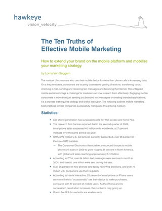 The Ten Truths of Effective Mobile Marketing