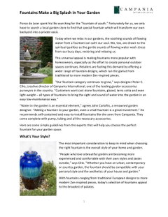 Fountains Make a Big Splash in Your Garden