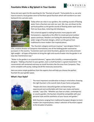 Fountains Make a Big Splash in Your Garden