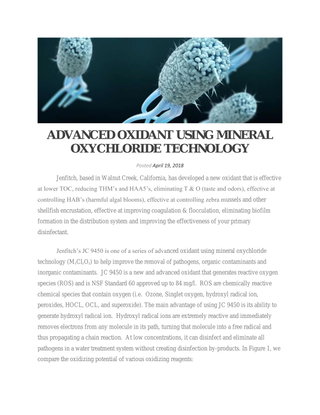Advanced Oxidant using Mineral Oxychloride Technology