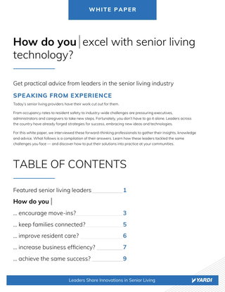 Yardi Senior Living Technology White Paper