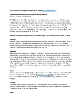 Workers Compensation Premium Discounts: A Brief Overview