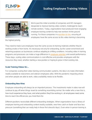 Scaling Employee Training Videos