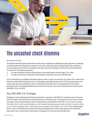 Uncashed retirement distribution checks pose a significant dilemma: Learn how to solve it