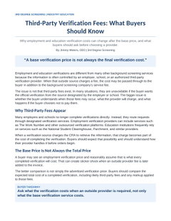 Third Party Verification Fees: What Buyers Should Know