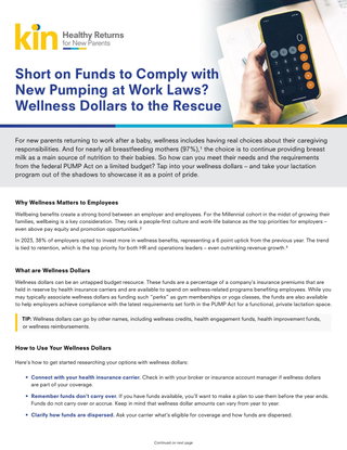 Using Wellness Dollars for Lactation Law Compliance
