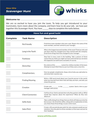 Employee Scavenger Hunt (Hiring Resource) 
