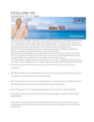 ERISA after 50