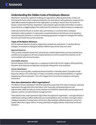 Absenteeism in the Workplace