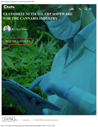 CUSTOMIZE NETSUITE ERP SOFTWARE FOR THE CANNABIS INDUSTRY