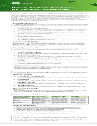 How to Evaluate Fractional HR Services: A Buyer’s Guide