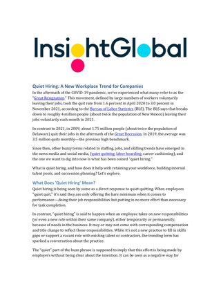 Quiet Hiring: Workplace Trend 2023