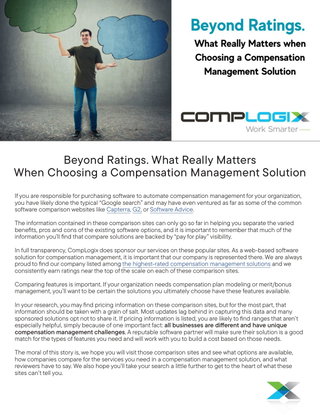 Beyond Ratings - What Really Matters When Choosing a Compensation Management Solution