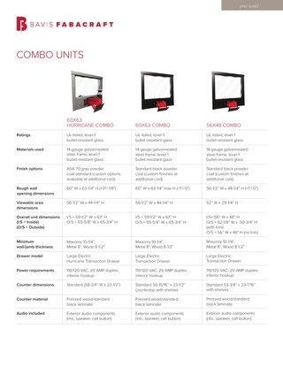Spec Sheet: Window and Drawer Combination Units